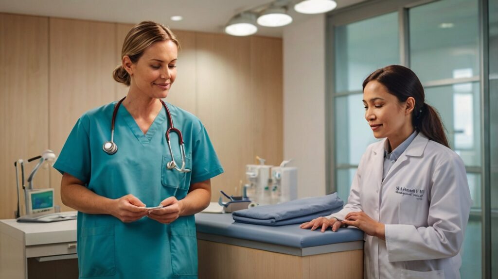 Fertility clinic doctors after a succesful IVF with donor's sperm.